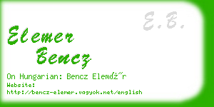 elemer bencz business card